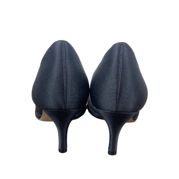 Nina New York Black Culver Peep-Toe Kitten Slip-On Heel Sz- 9M - Picture 5 of 9